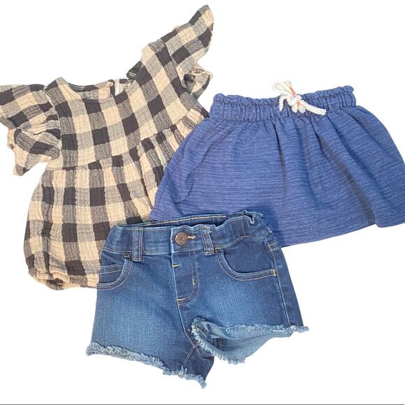 Little girls play shorts & top bundle of 3pc lot 18m - Picture 1 of 7